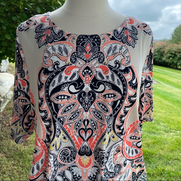 Style & Co. Spanish Gardens Madrid Scarf Tunic - Picture 9 of 15